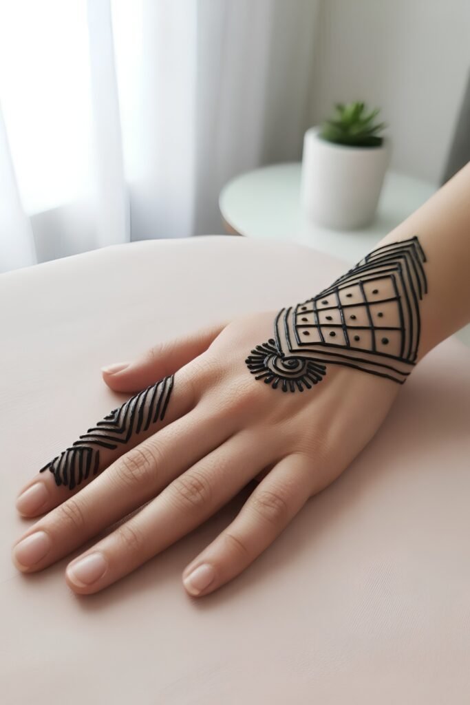 Geometric Wrist and Finger Bracelet