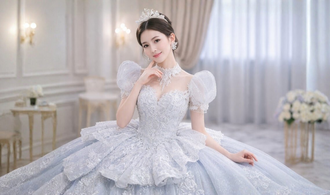 Ice Blue Wedding Dress