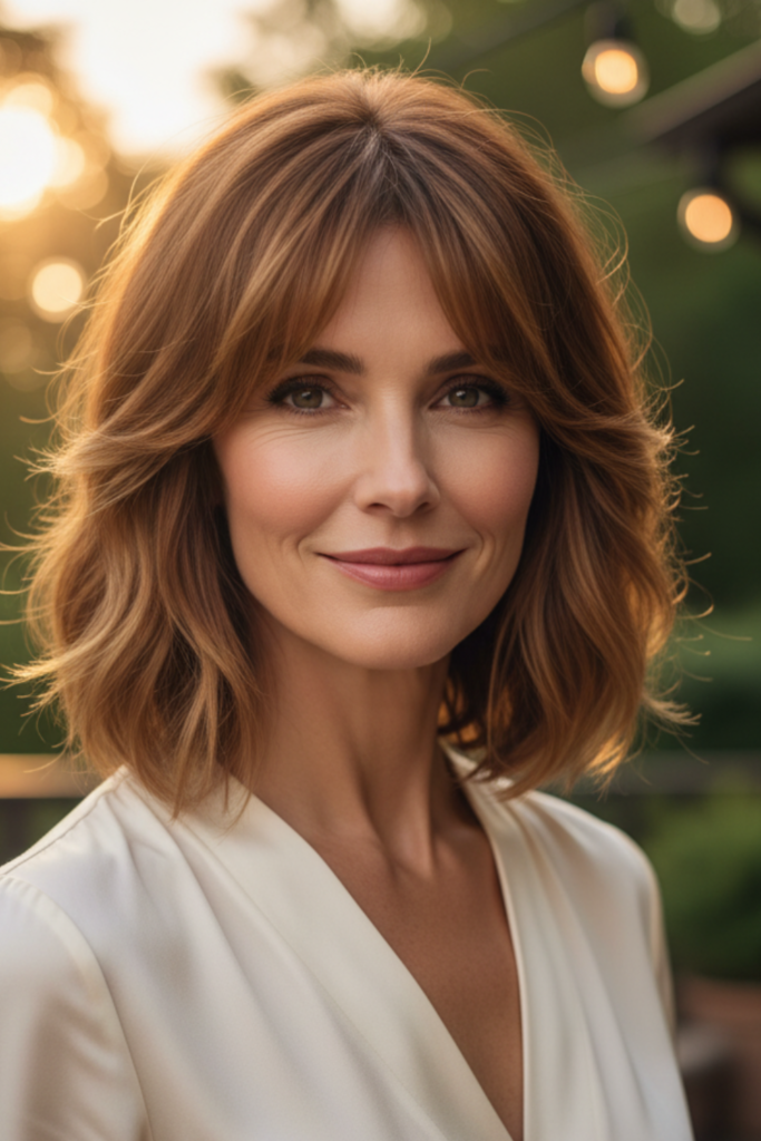 Lob with Bardot Bangs