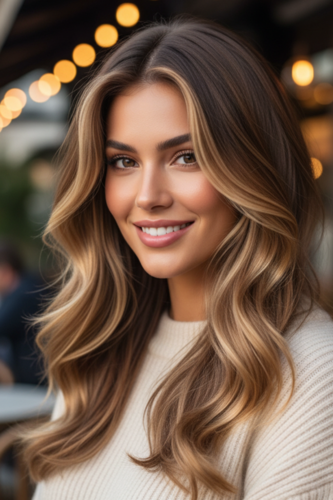 Milk Chocolate Hair With Caramel Balayage