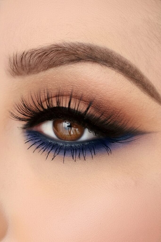 Navy Lower Lash Line makeup