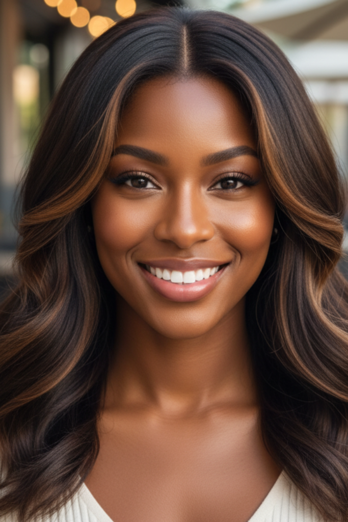 Rich Chocolate Brown With Light Brown Highlights