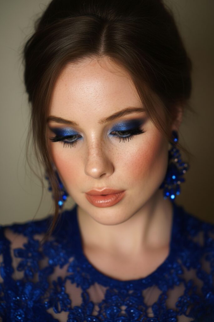 Matte Royal Blue makeup