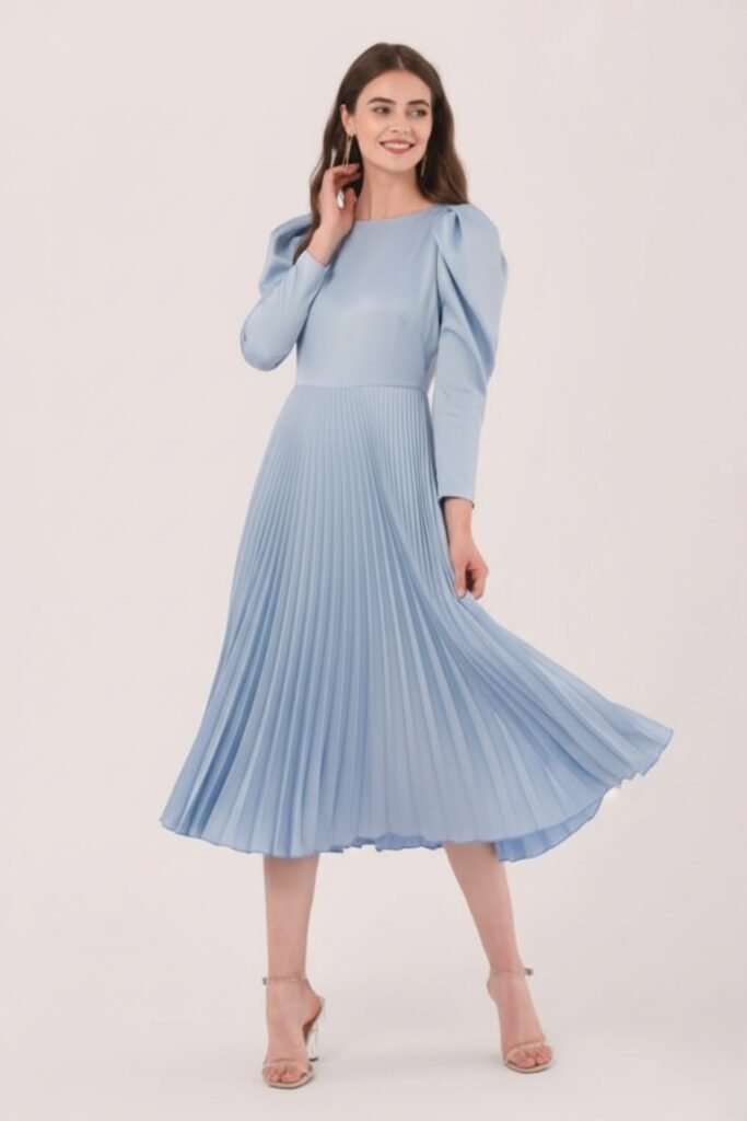 Satin Pleated Midi Glam