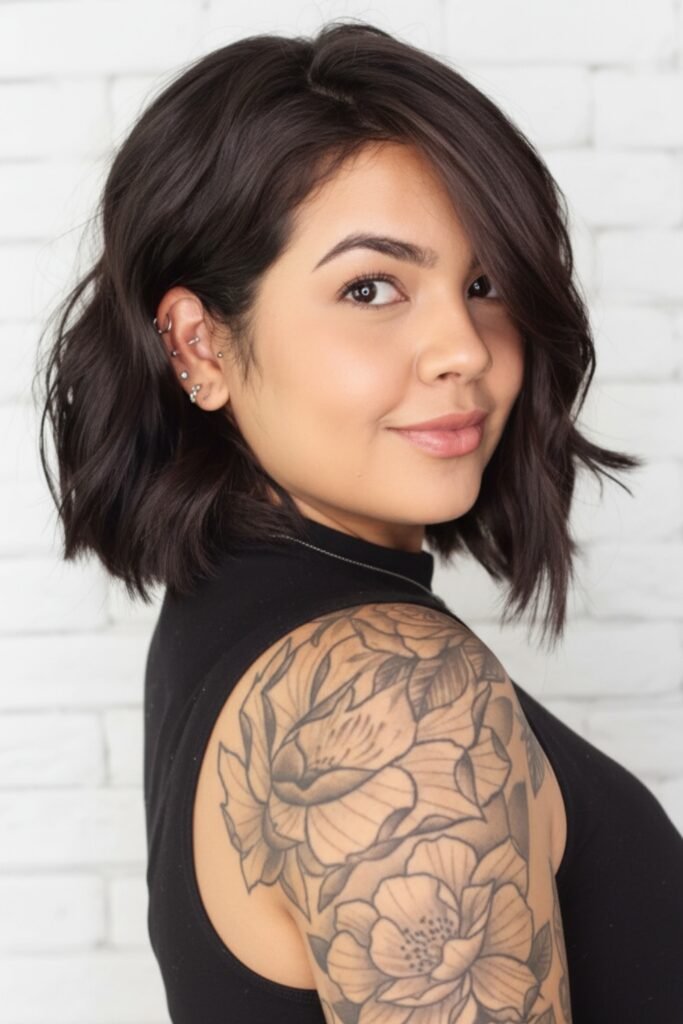 Side-Swept Bangs Bob