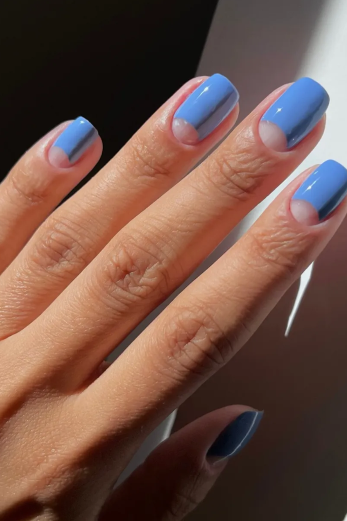 Sky Blue Negative Space Nails