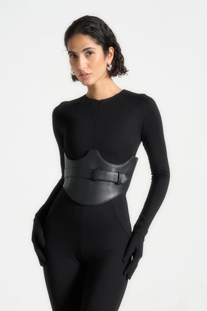 Outfit: Bodysuit With a Wide Leather Belt