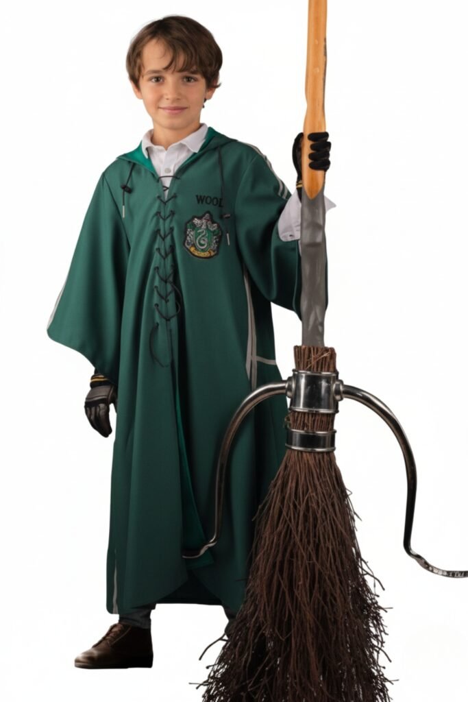 Boys Harry Potter outfit: Slytherin Quidditch Seeker Style