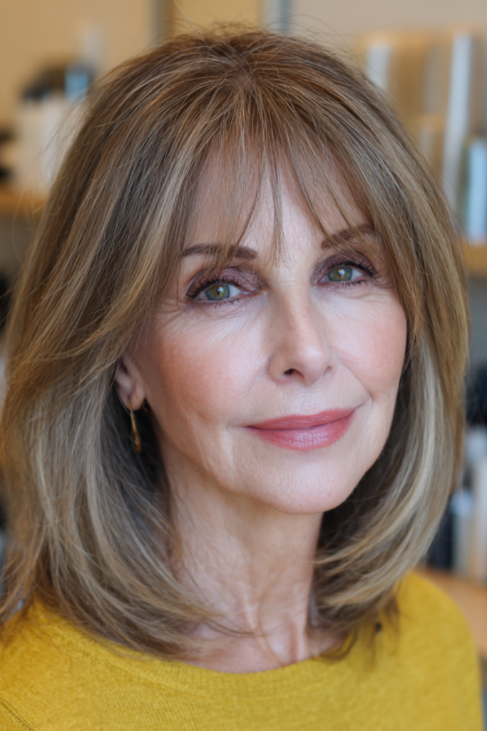 Softly Layered Brunette Cut With Gentle Face Framing