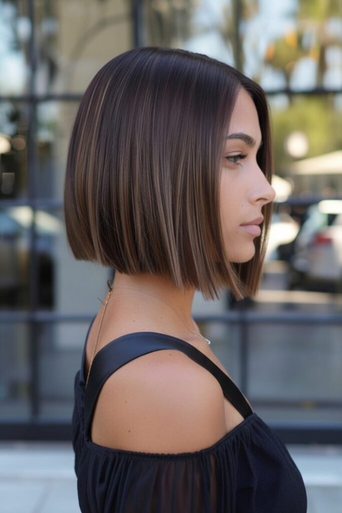 Straight Hair Pinned Short Bob