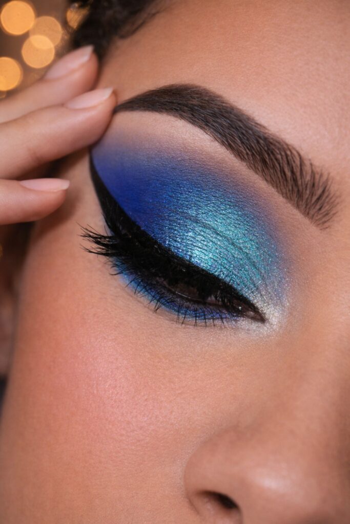 Blended Teal Blue makeup