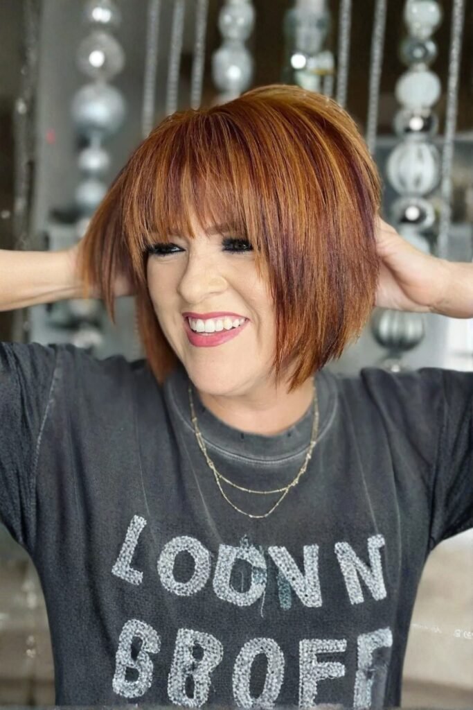 Textured Lob with Bangs