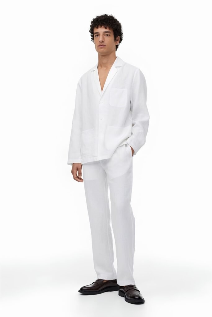 White Linen Suit Relaxed Formal