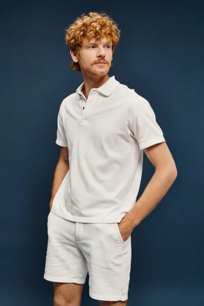 White Polo and Tailored Shorts Preppy Casual