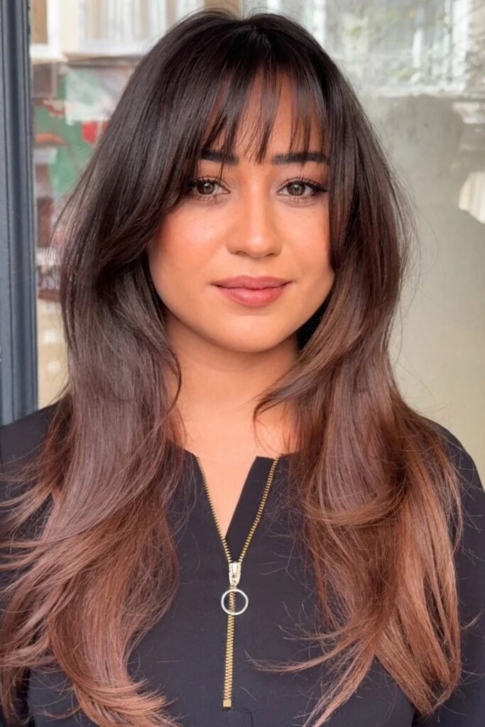 Wispy Bangs with Medium Layers