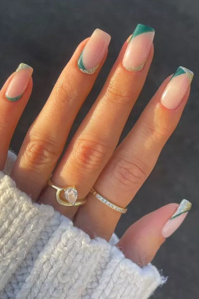 Abstract Square Glitter Nails