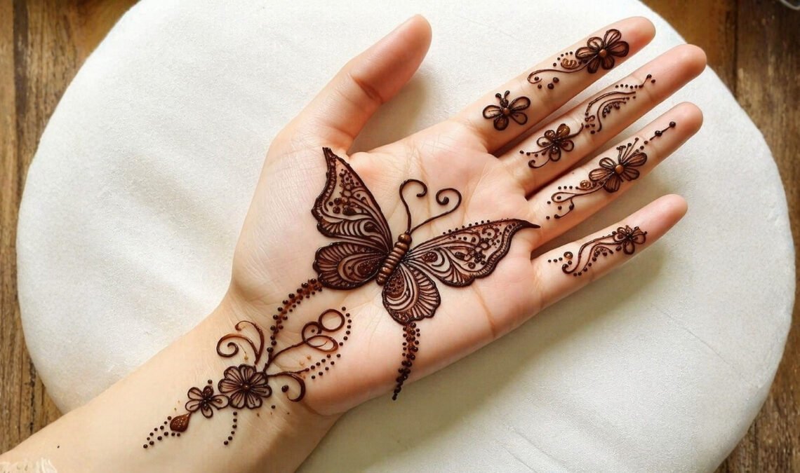 Amazing Butterfly Mehndi Design