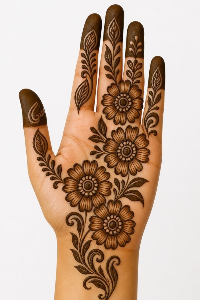 Arabic Vine Palm Mehndi Design