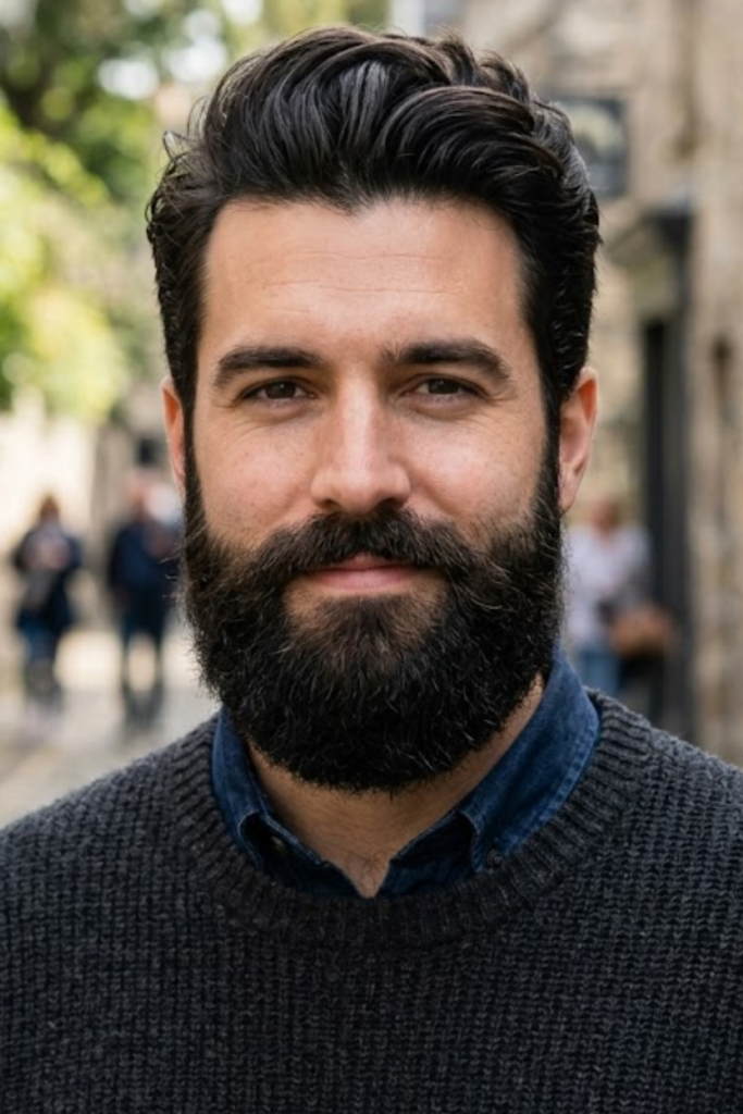 Beard with Fuller Cheeks on an oblong face