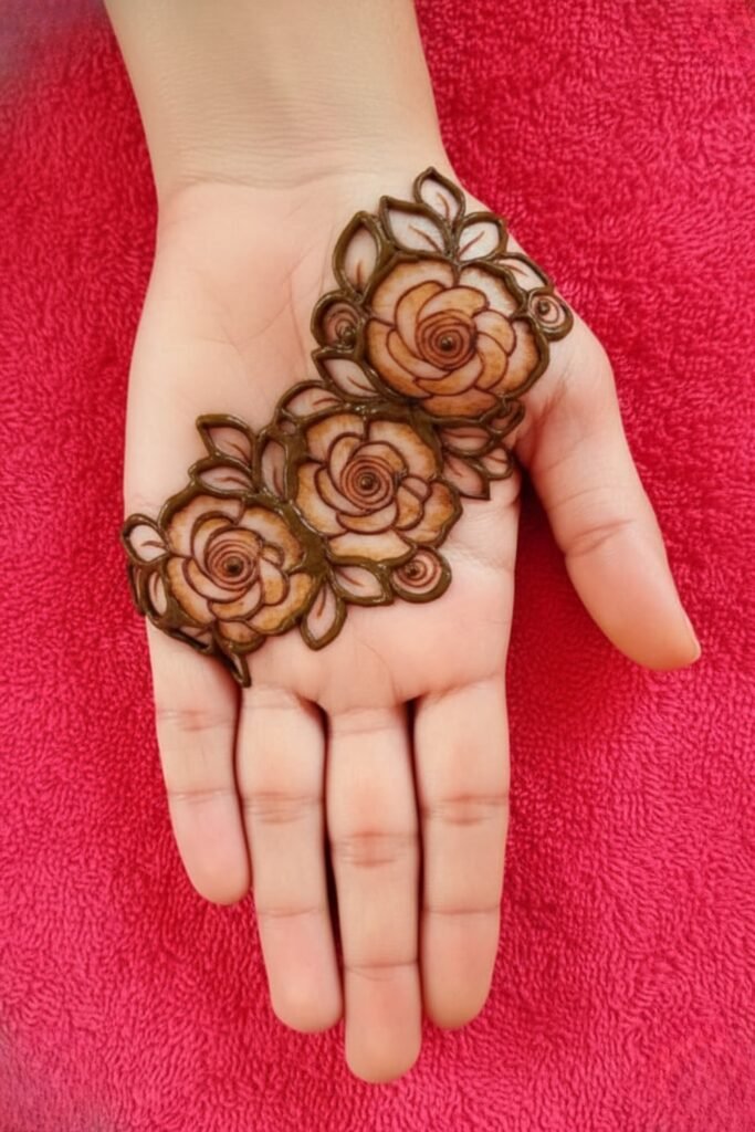 Bold Central Palm Rose Statement