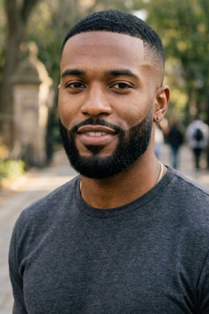 Boxed Beard with Fade on an oblong face