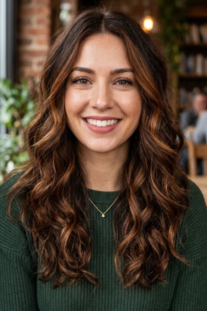 Chocolate Copper Hair with Highlights