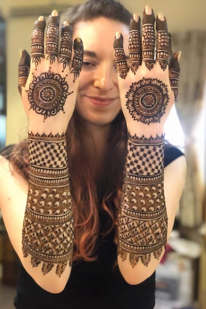 Classic Indian Mandala Bridal Back Hand Mehndi Design