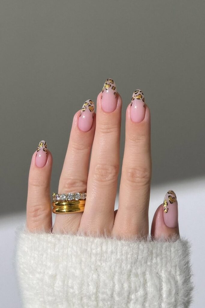 Classic Leopard Print Manicure on Almond Nails