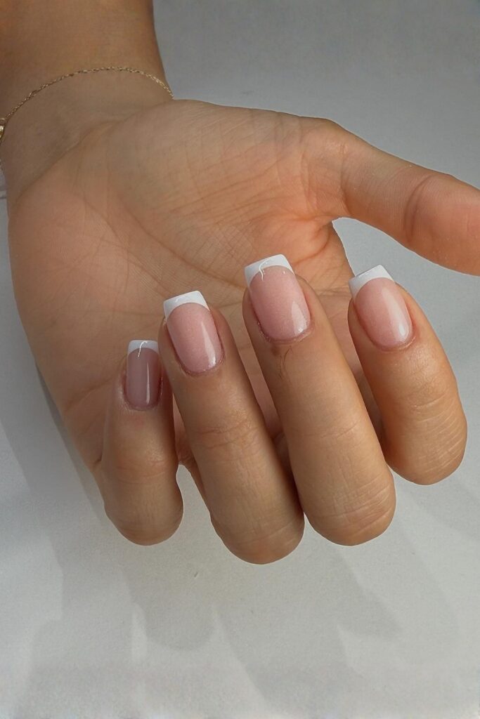 Clean French Tip Square Manicure
