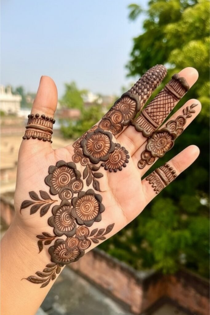 Clustered Full-Palm Delicate Rose Harmony