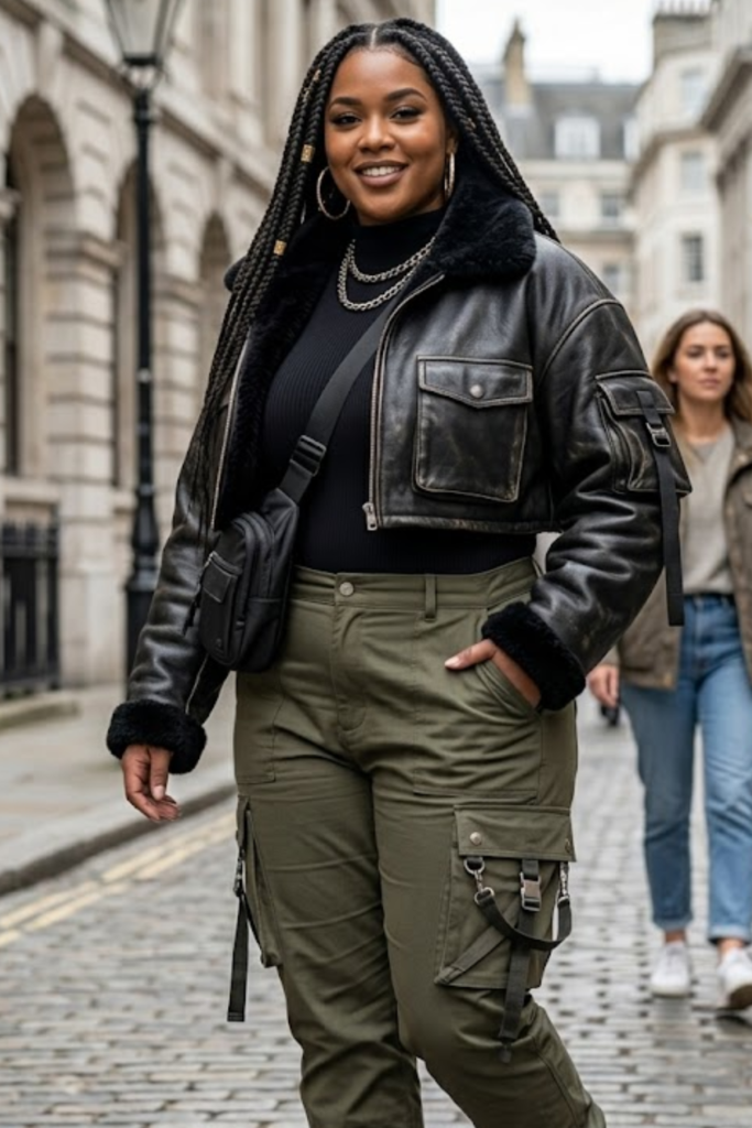 Plus-size streetwear: cropped hoodie