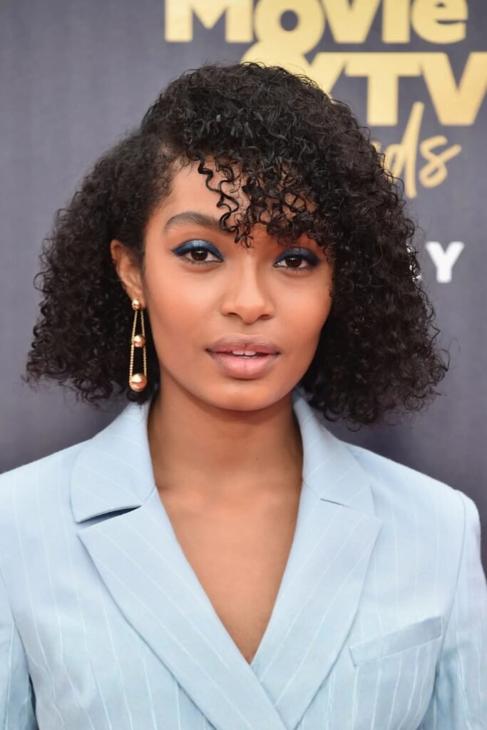 Curly Bob With Bangs