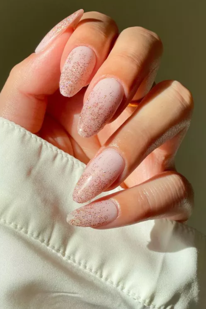 Dripping Gold Glitter Nails