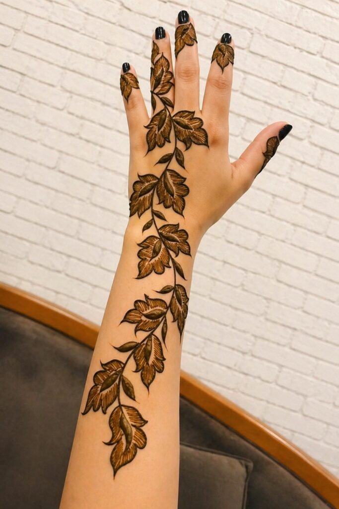 Elegant Leafy Vine Mehndi