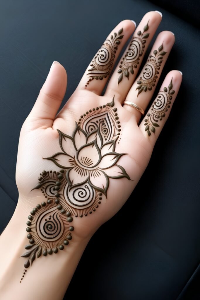 Ethereal Center Palm Lotus Simplicity