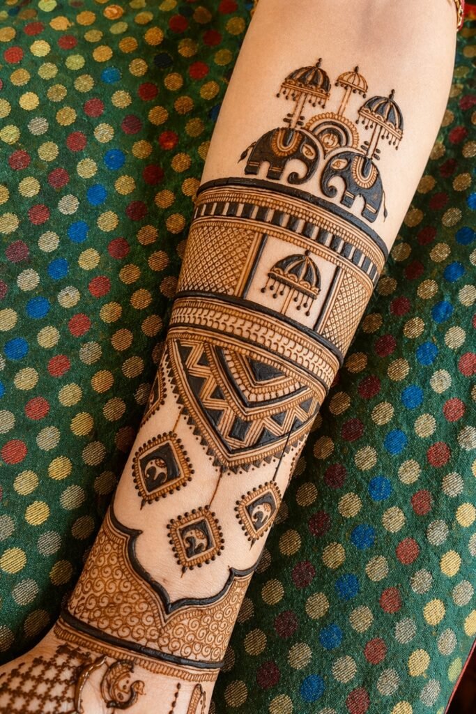 Flowing Forearm Elephant Pattern