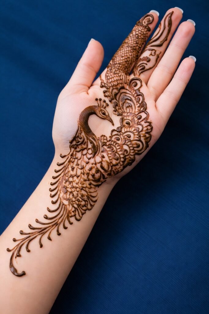 Forearm Flow with Jaali Peacock Mehndi