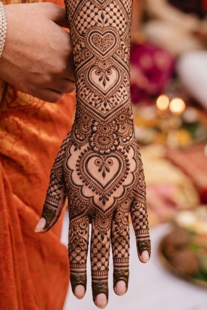 Forearm Jaali Heart Pattern