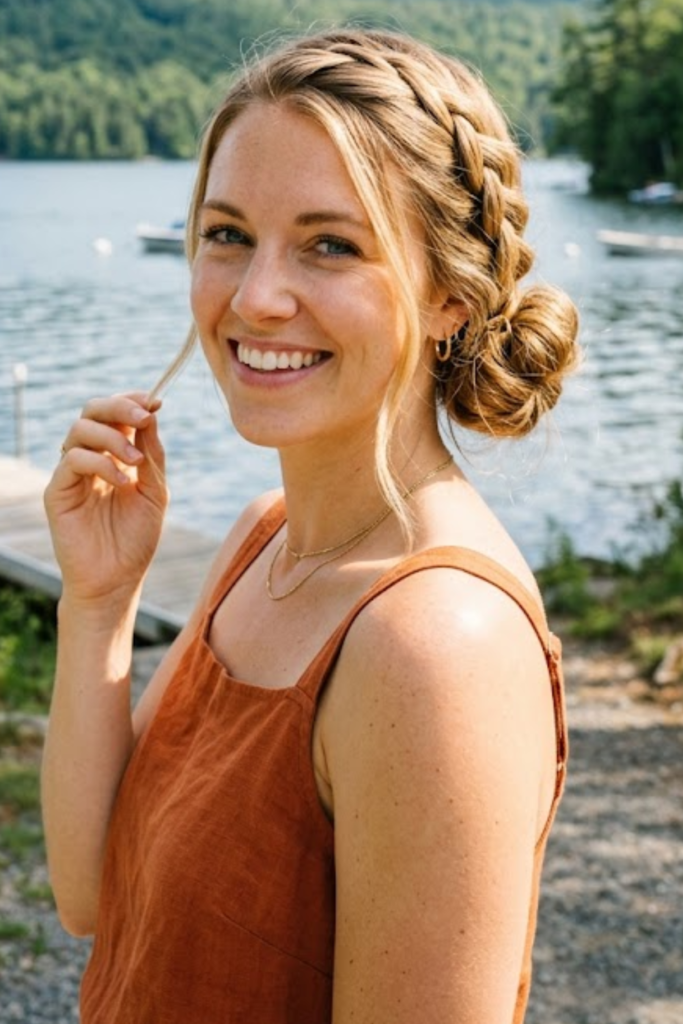 French Braid Into a Bun