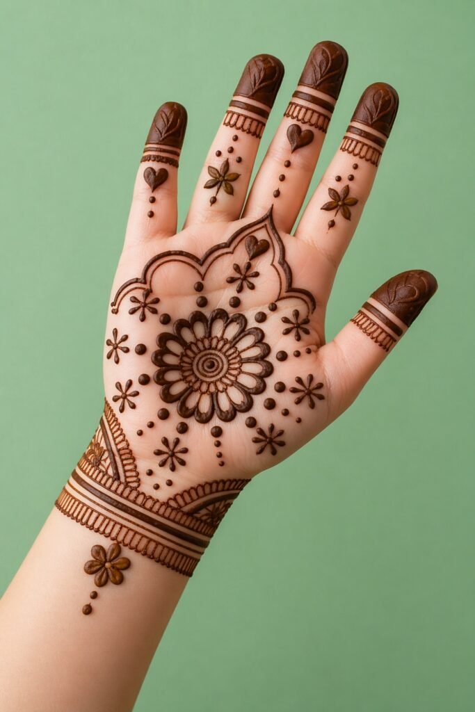 Gentle Flower Palm Mehndi