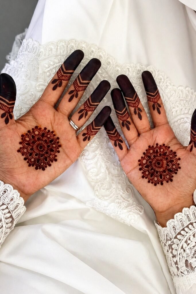 Graceful Center Mandala Palm Mehndi Design
