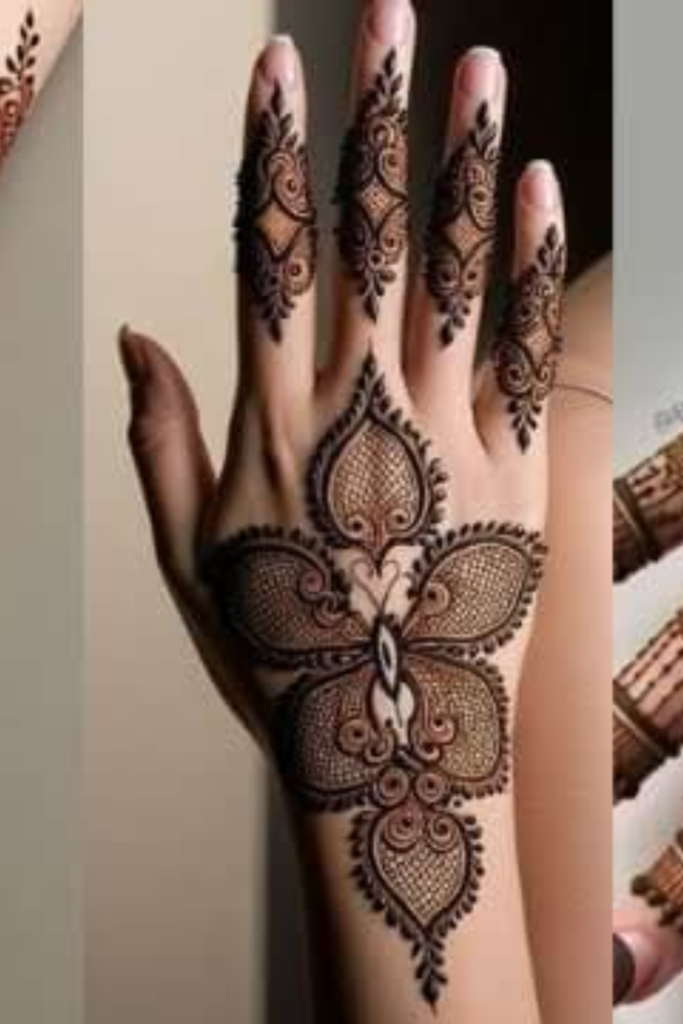 Graceful Palm Butterfly Mehndi Design