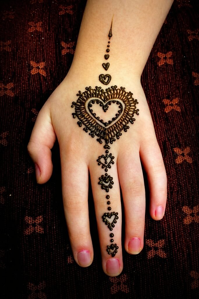 Heart Chain Back Hand Design