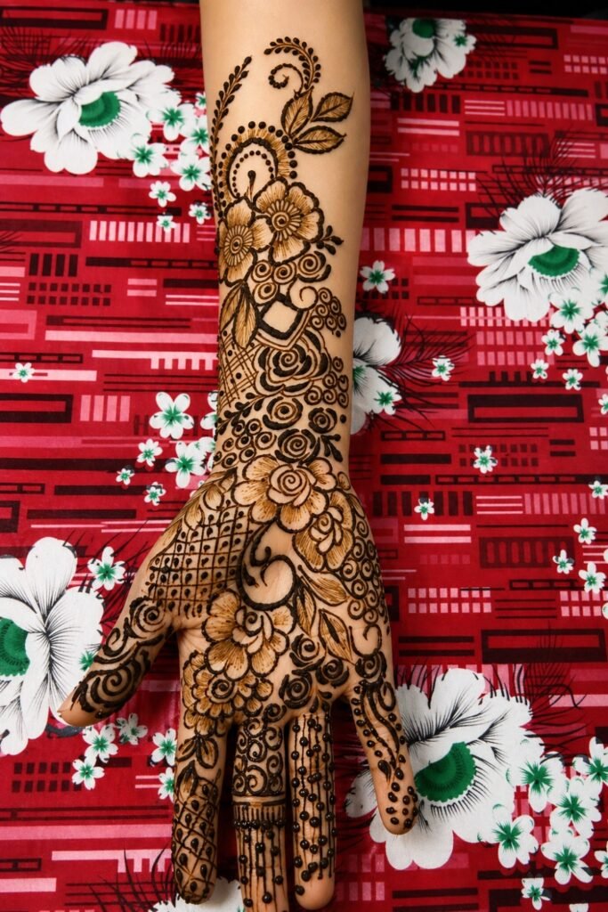 Heavy Bridal Rose and Vine Design