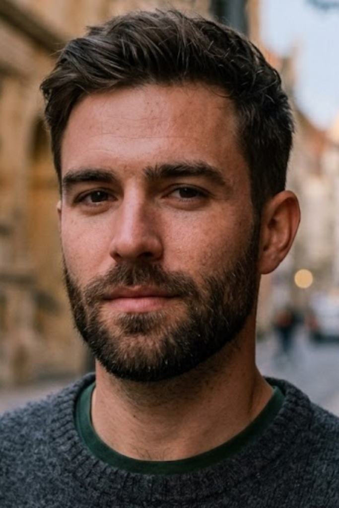 Heavy Stubble Beard on an oblong face