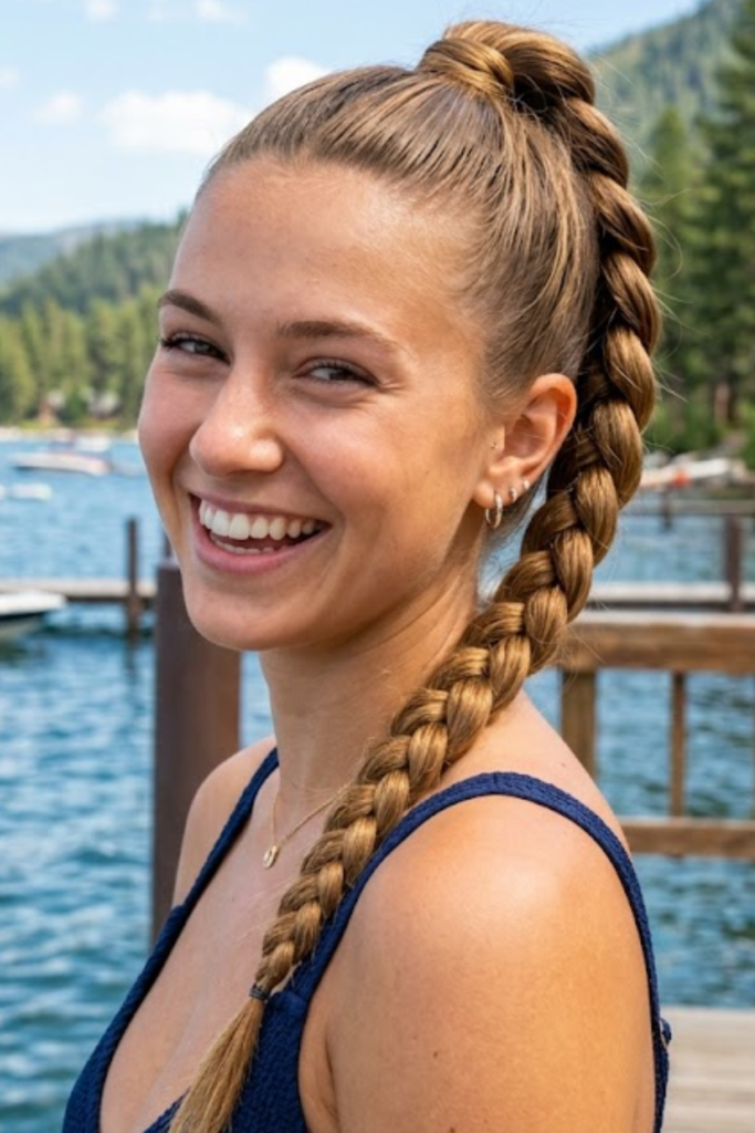 High Braided Ponytail