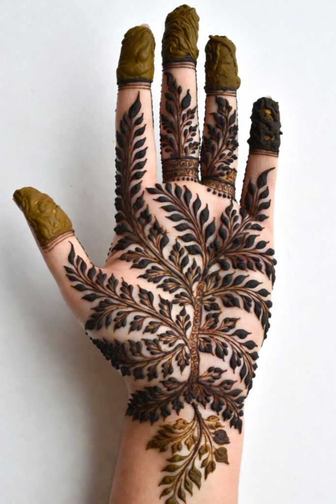 Intricate Fern Palm Mehndi