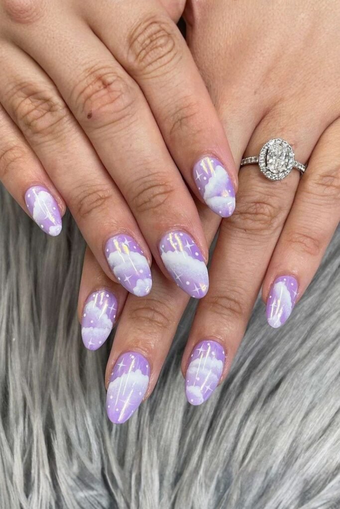 Lavender Dot Detail April Nails