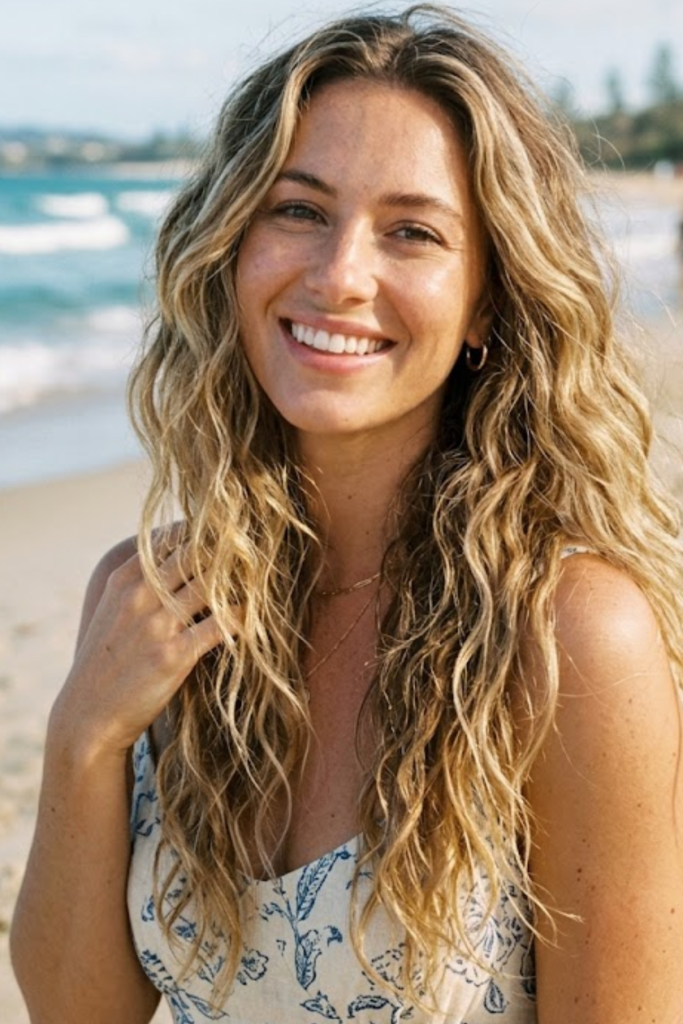 Woman with loose tousled waves