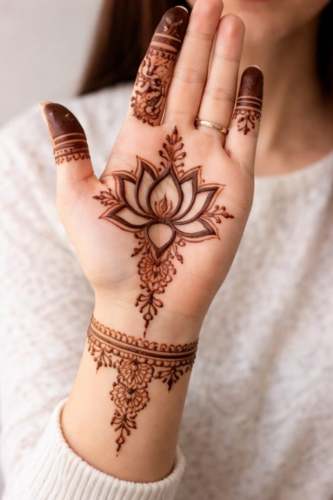 Meditative Palm Lotus Enlightenment